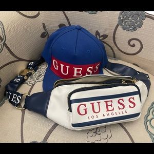 Red white and blue Guess Fanny pack